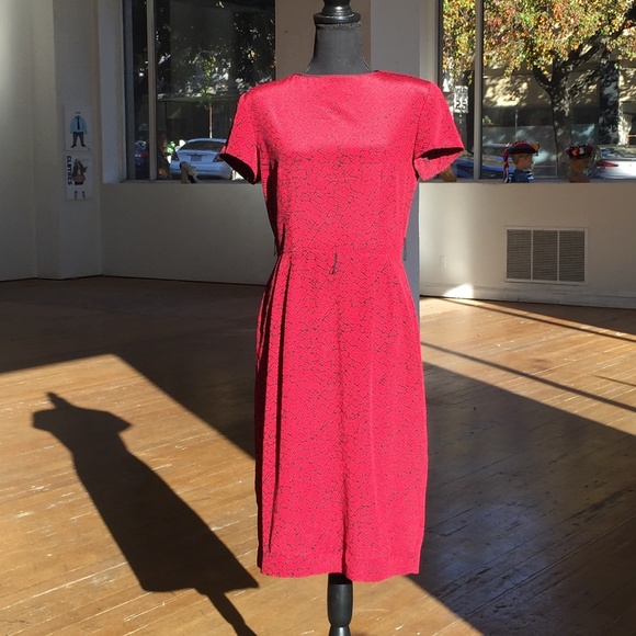 Vintage Dresses & Skirts - Red and black sexy secretary dress